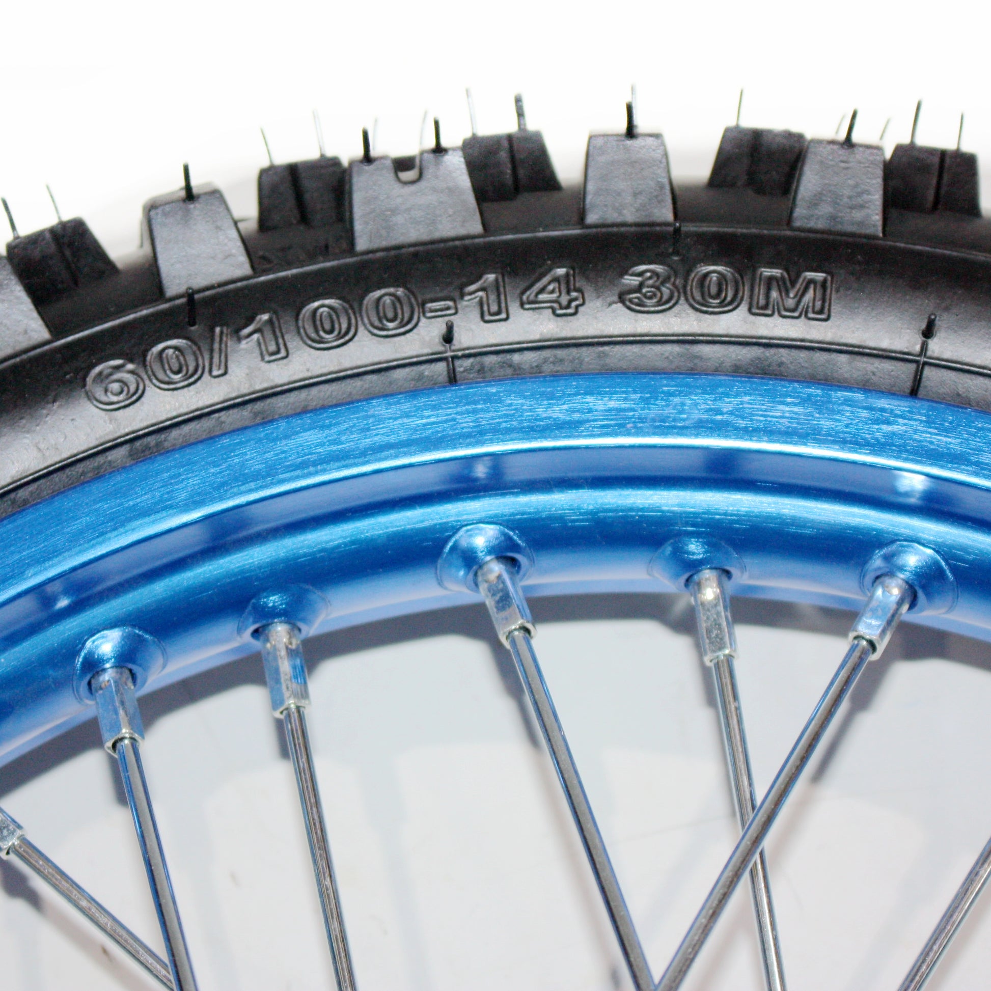 BLUE 15mm 14 Inch Front + 12 Inch Rear Wheel Rim Tyre Tire PIT PRO Dirt Bike