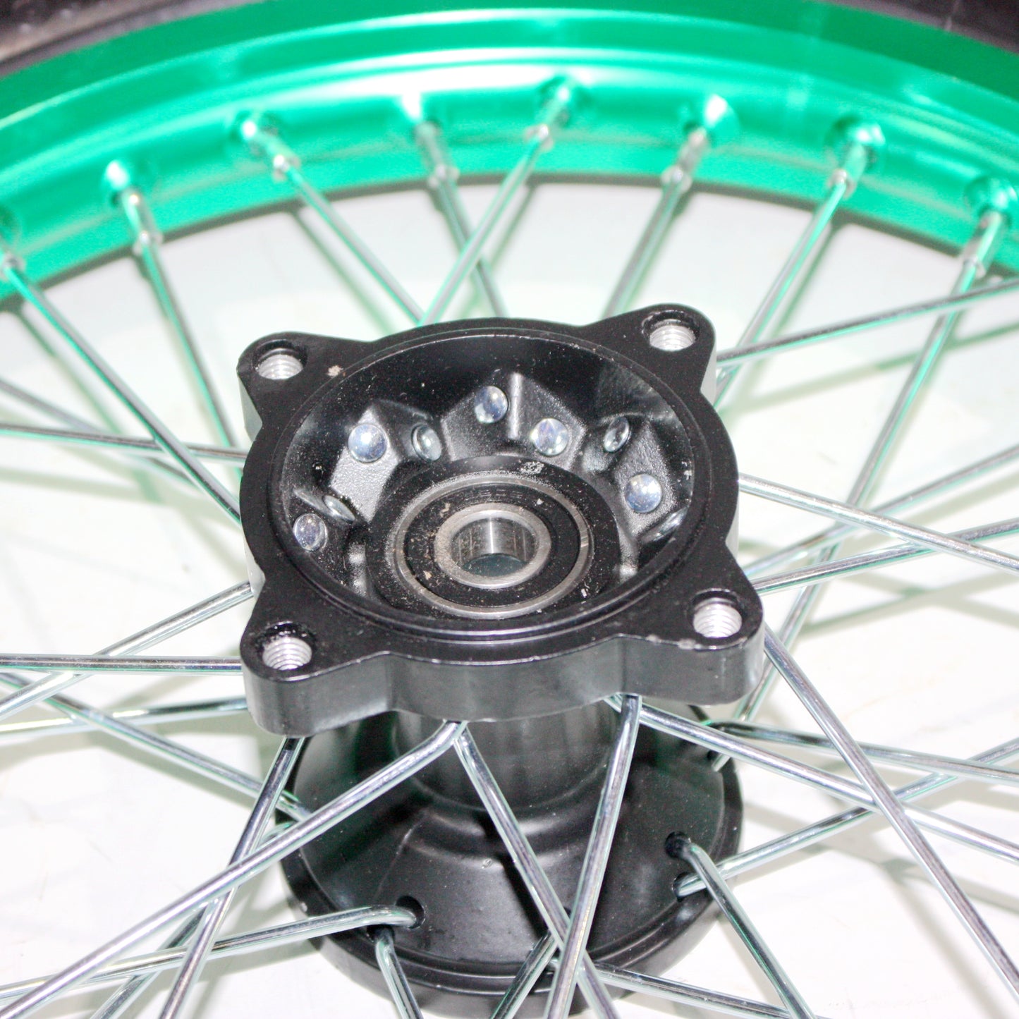 GREEN 15mm 14 Inch Front + 12 Inch Rear Wheel Rim Tyre Tire PIT PRO Dirt Bike