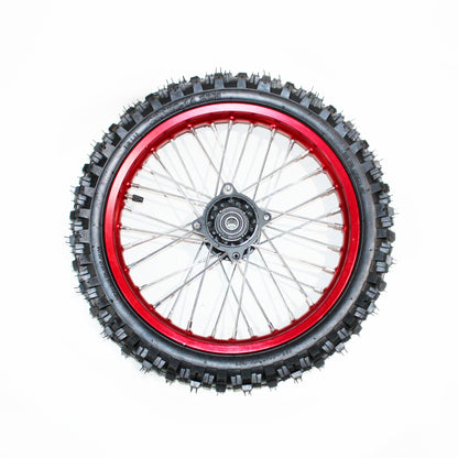 RED 12mm 14 Inch Front + 12 Inch Rear Back Wheel Rim Tyre Tire PIT PRO Dirt Bike