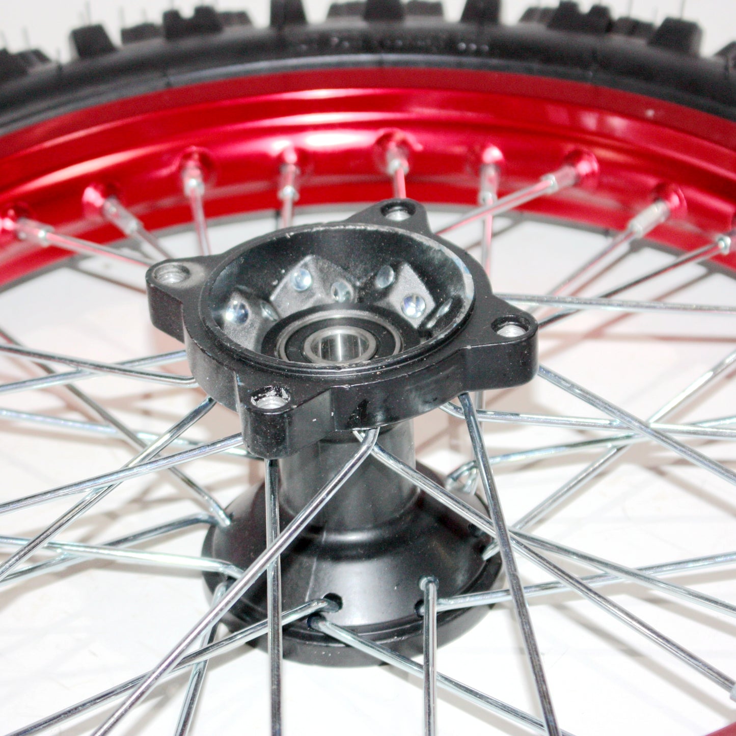 RED 12mm 14 Inch Front + 12 Inch Rear Back Wheel Rim Tyre Tire PIT PRO Dirt Bike