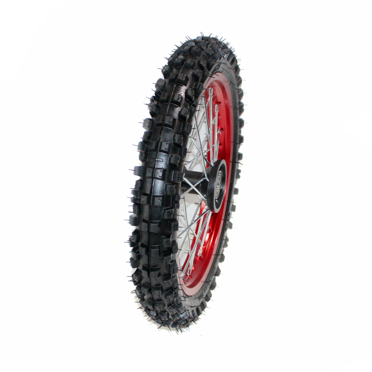 RED 12mm 14 Inch Front + 12 Inch Rear Back Wheel Rim Tyre Tire PIT PRO Dirt Bike