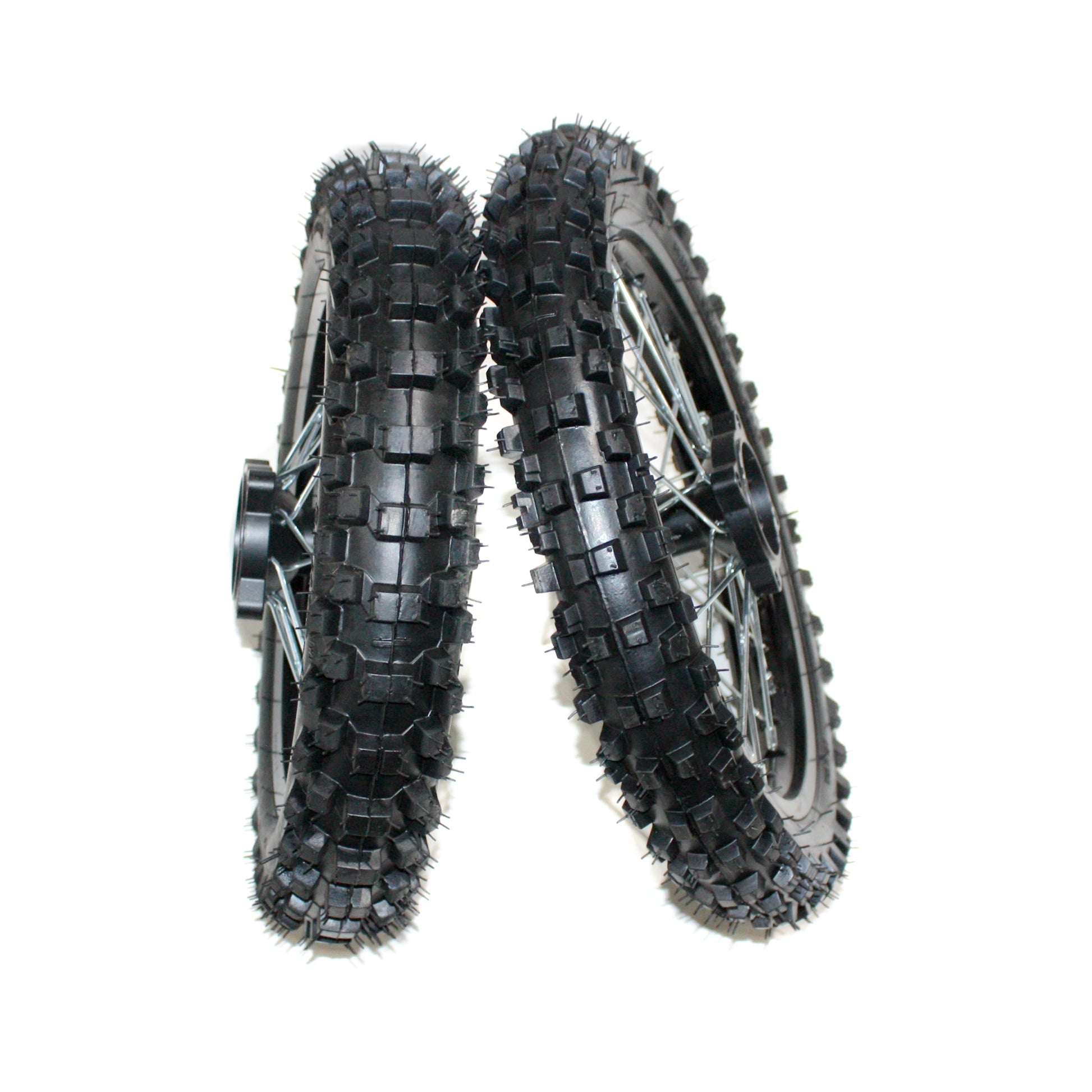 BLK 12mm 14 Inch Front + 15mm 12 inch Rear Wheel Rim Tyre Tire PIT PRO Dirt Bike