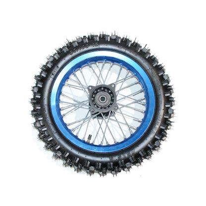 BLUE 15mm 14 Inch Front + 12 Inch Rear Wheel Rim Tyre Tire PIT PRO Dirt Bike