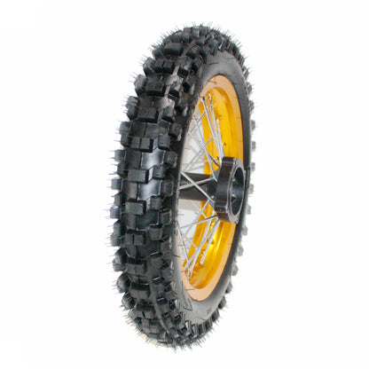 GOLD 12mm Axle 3.00 - 12 Inch Rear Wheel Rim + Tyre Tire PIT PRO Dirt Bike