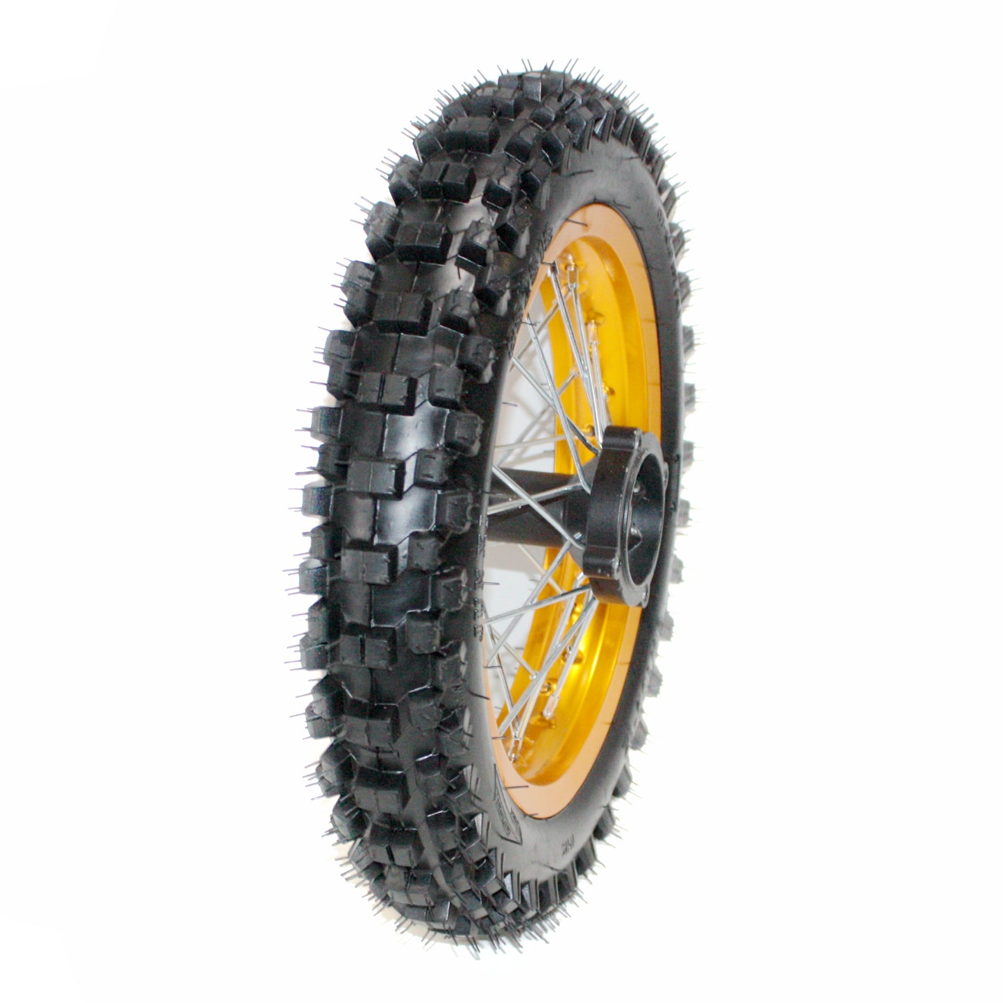 GOLD 12mm Axle 3.00 - 12 Inch Rear Wheel Rim + Tyre Tire PIT PRO Dirt Bike