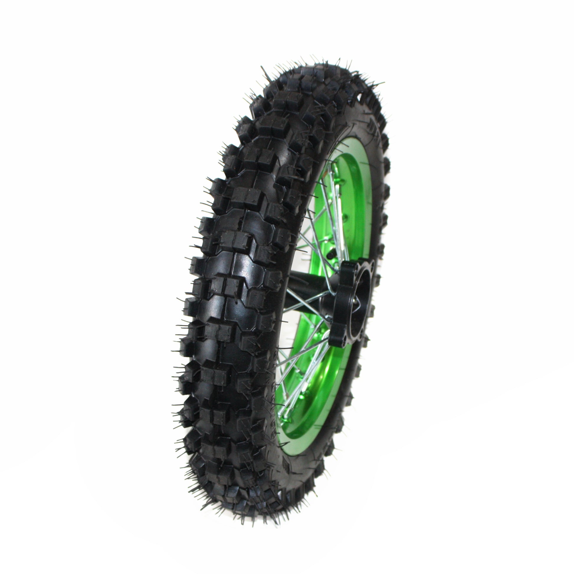 GREEN 15mm 14 Inch Front + 12 Inch Rear Wheel Rim Tyre Tire PIT PRO Dirt Bike