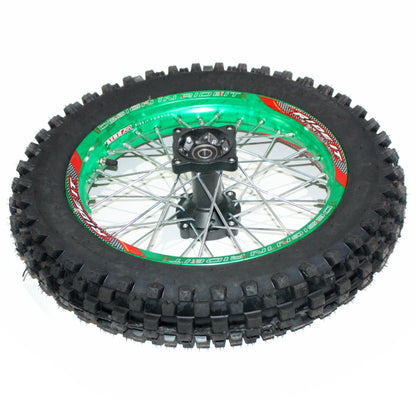 GREEN 90/100 - 14 14&quot; Inch Rear Back Wheel Rim + Tyre Tire PIT PRO Dirt Bike