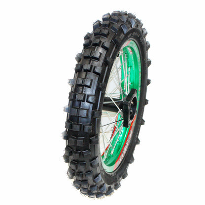 GREEN 15mm 17 Inch Front 14 inch Alloy Rear Wheel Rim Tyre Tire PIT Dirt Bike