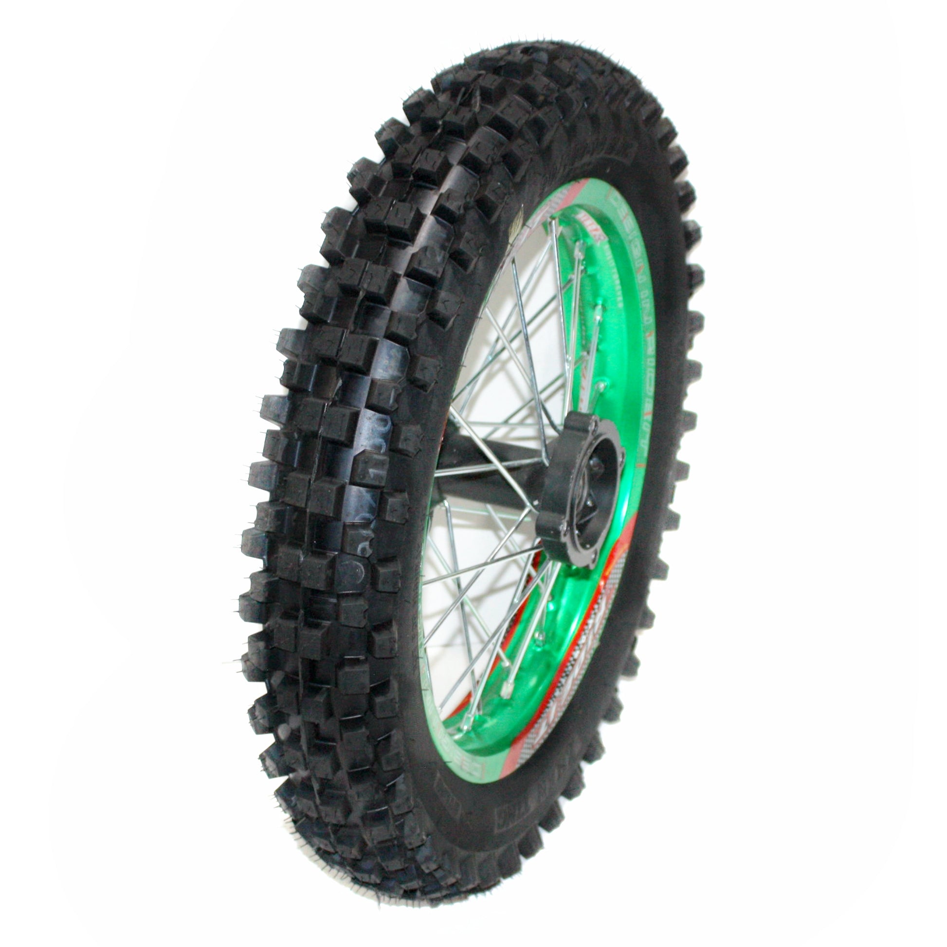 GREEN 90/100 - 14 14&quot; Inch Rear Back Wheel Rim + Tyre Tire PIT PRO Dirt Bike