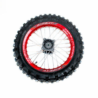 RED 15mm 17 Inch Front 14 inch Alloy Rear Wheel Rim Tyre Tire PIT Dirt Bike