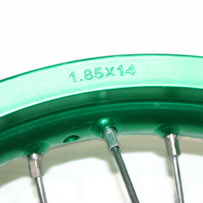 GREEN 90/100 - 14 14&quot; Inch Alloy Rear Wheel Rim PIT PRO Trail Bigfoot Dirt Bike