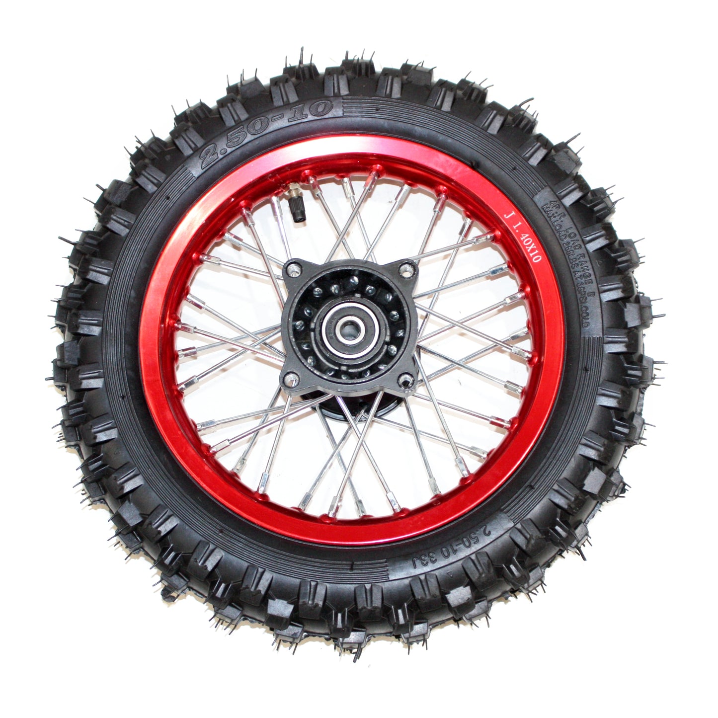 RED 15mm 2.50 - 10 10&quot; Inch Front Wheel Rim Tyre Tire PIT PRO Trail Dirt Bike