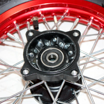 RED 2.50 - 10 10&quot; Inch Front Wheel Rim Knobby Tyre Tire PIT PRO Trail Dirt Bike