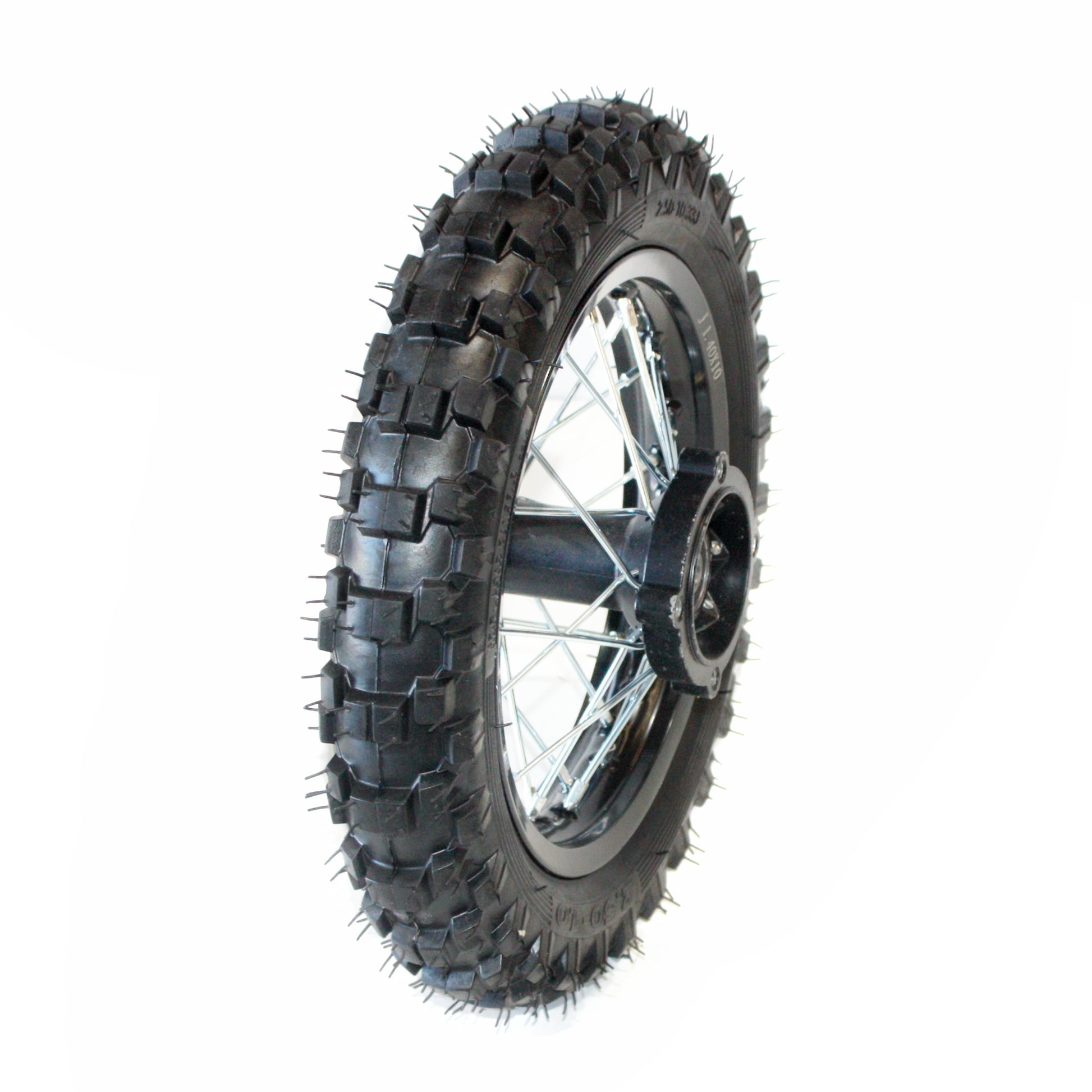 BLACK 12mm Axle 10&quot; 10 Inch Front + Rear Wheel Rim Tyre Tire PIT PRO Dirt Bike