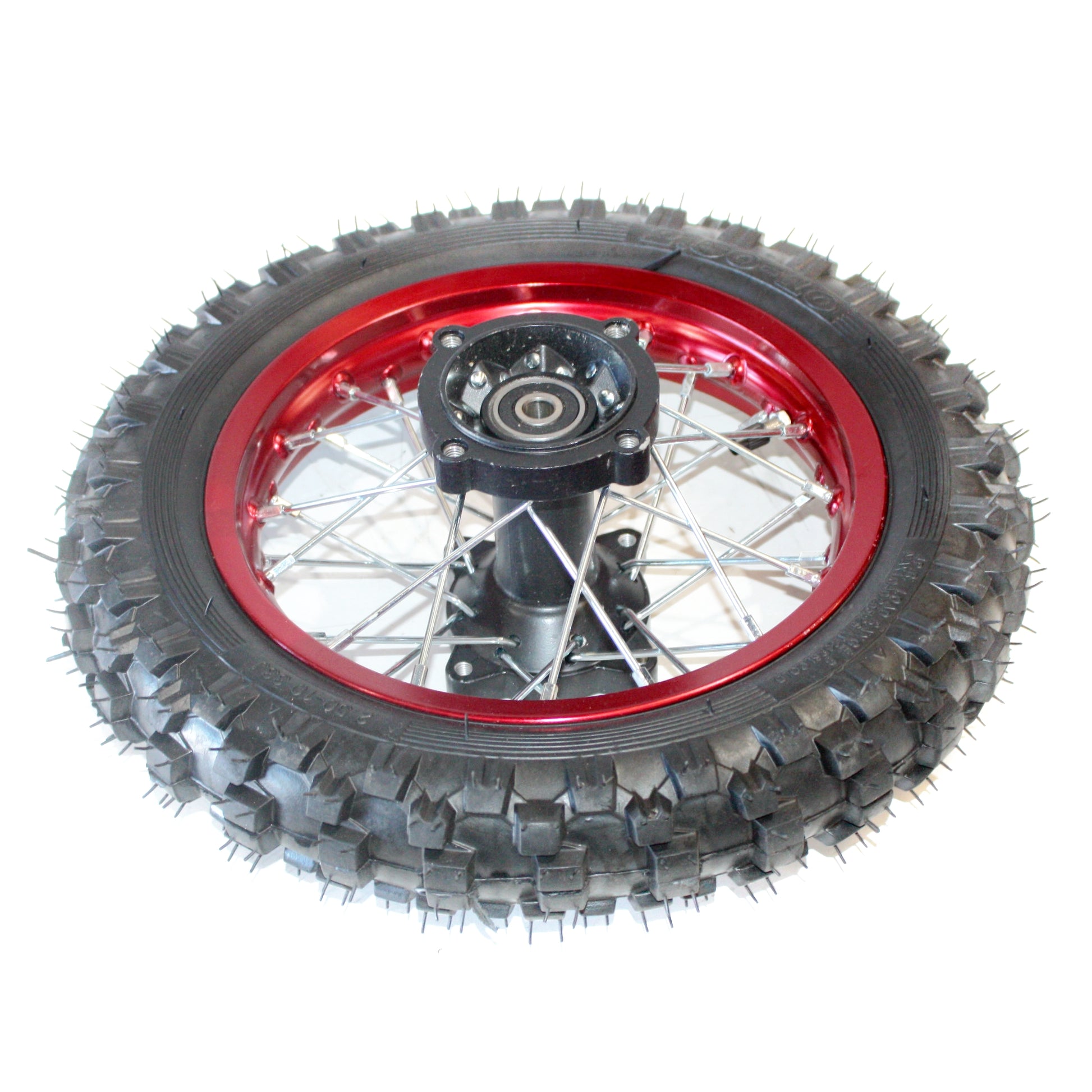 RED 2.50 - 10 10&quot; Inch Rear Back Wheel Rim Knobby Tyre Tire PIT Trail Dirt Bike