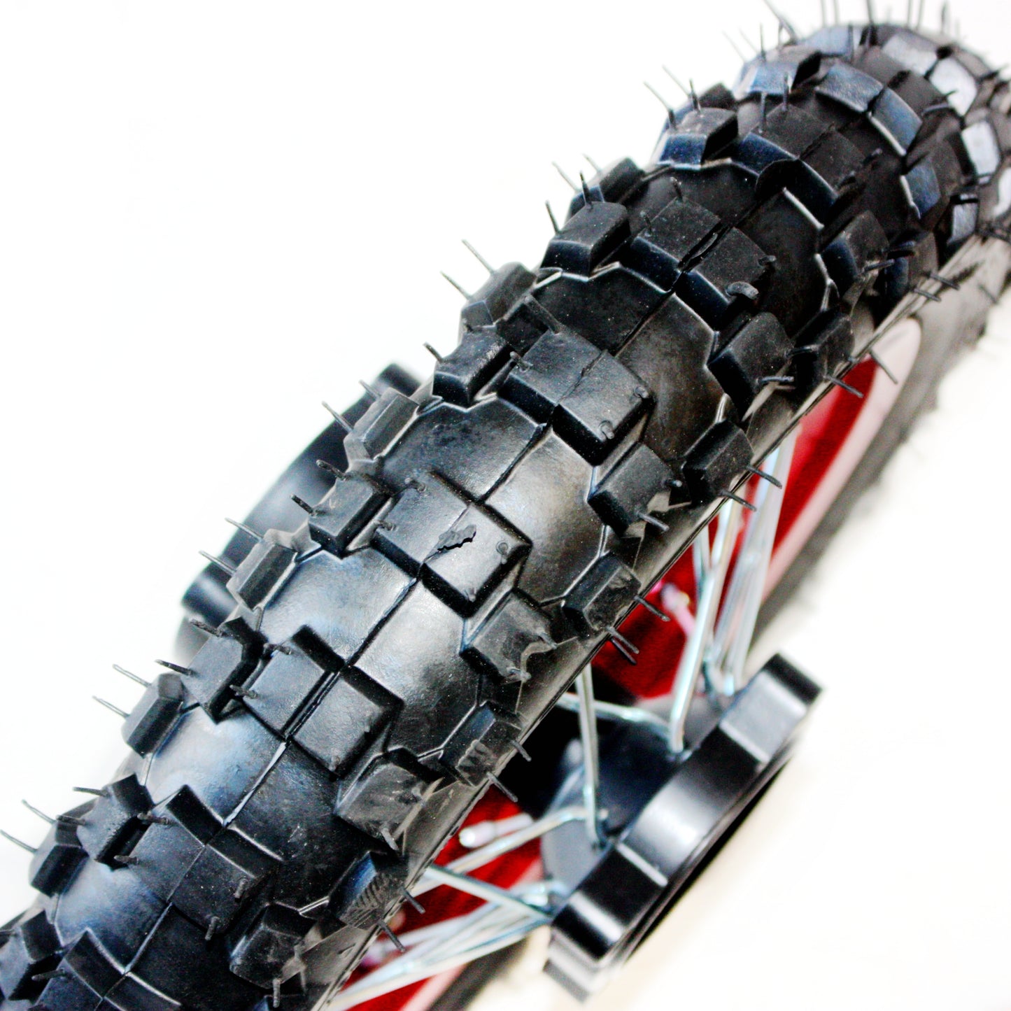 RED 2.50 - 10 10&quot; Inch Rear Back Wheel Rim Knobby Tyre Tire PIT Trail Dirt Bike