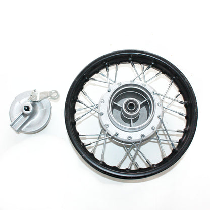 BLACK 2.50 - 10 1.4X 10 10&quot; Inch Back Drum Brake Hub Wheel Rim PIT PRO Dirt Bike