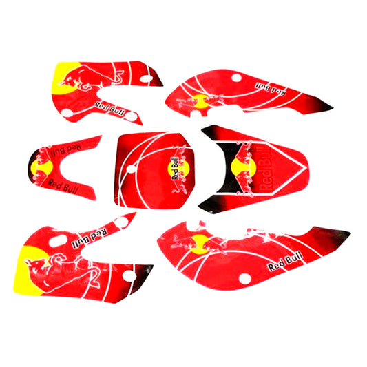 RED Decals Graphic Stickers Kit KLX 110 Style Fairing Bigfoot PIT PRO Dirt Bike