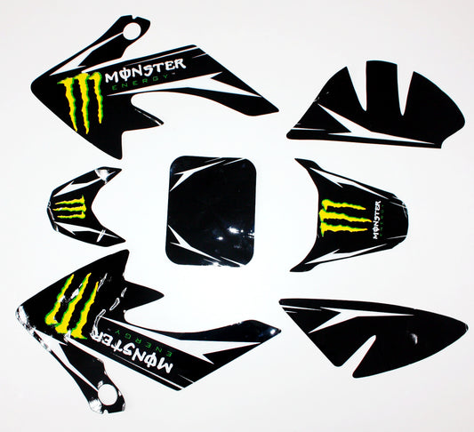 MONSTER Decals Graphics Sticker Kit CRF50 Style Fairing PIT PRO Trail Dirt Bike