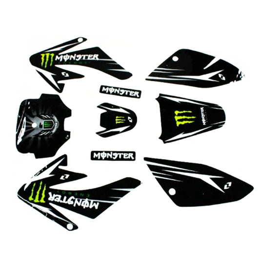 3M MONSTER Decals Graphics Sticker Kit CRF70 Style Fairing PIT PRO Trail Dirt Bike