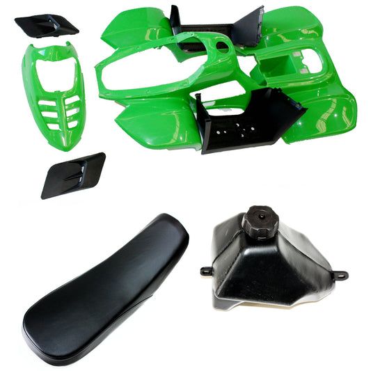 GREEN Plastics Fairing Fender Guard Kit Seat Fuel Tank 110cc Quad Dirt Bike ATV