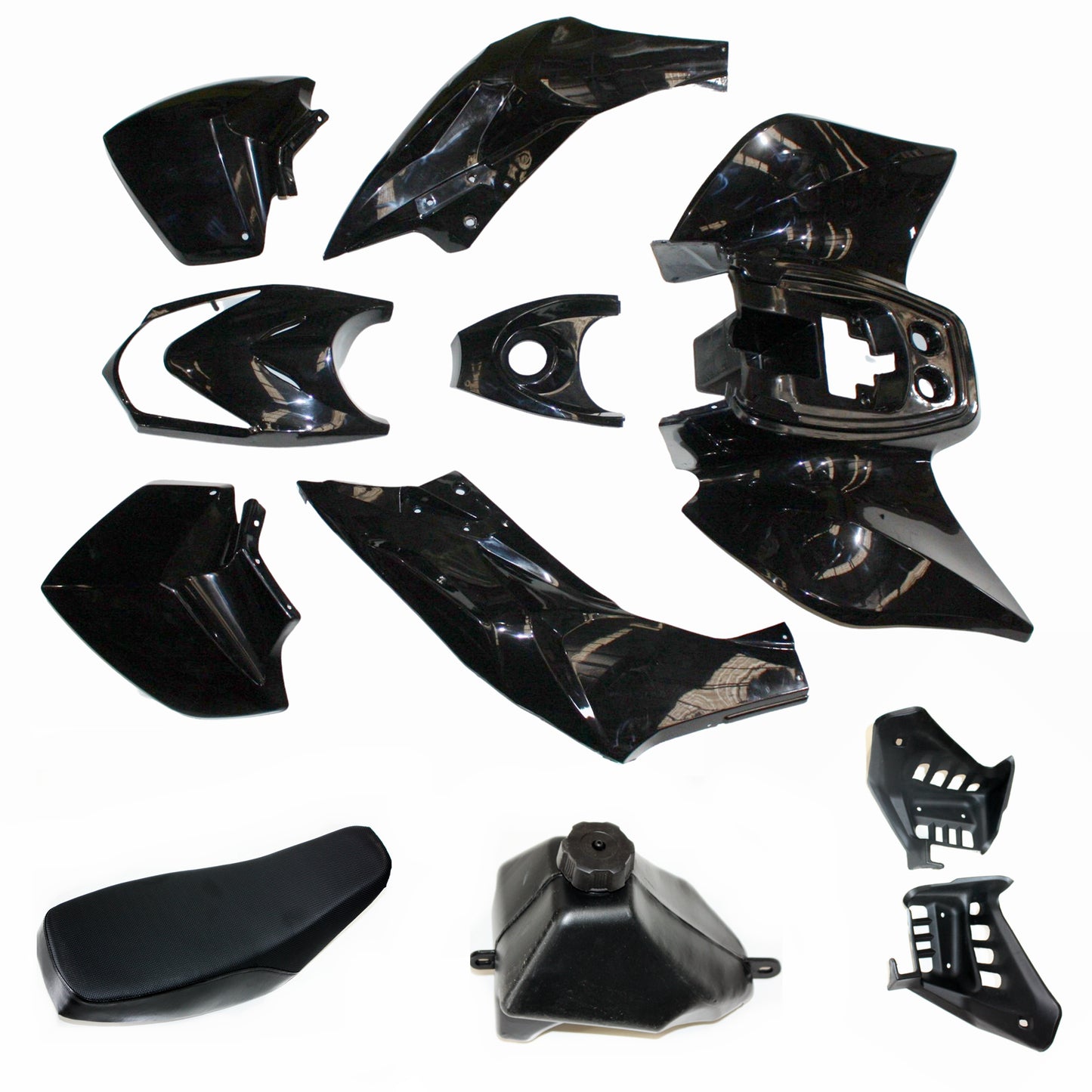 BLACK Plastic Fairing Fender Guard Seat Fuel Tank 125cc TIGER Quad Dirt Bike ATV