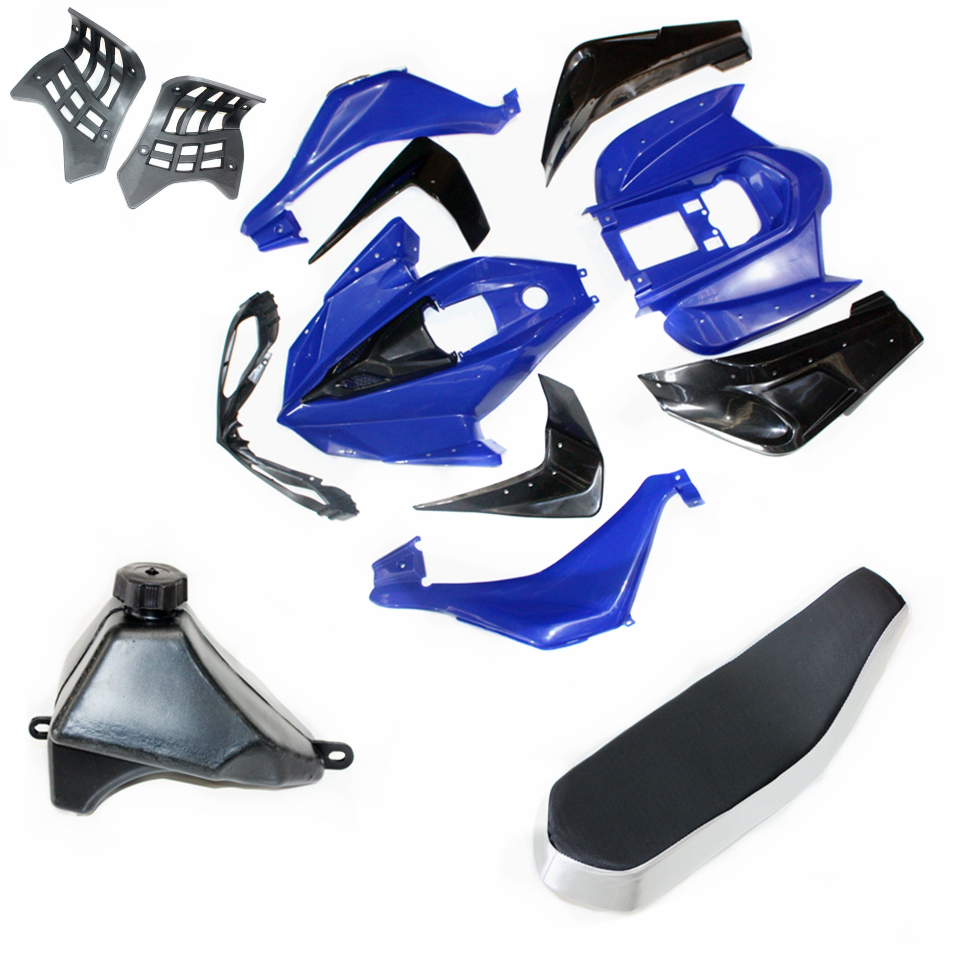 BLUE Plastics Fairing Fenders Kit Seat Fuel Tank 125cc Sport Quad Dirt Bike ATV