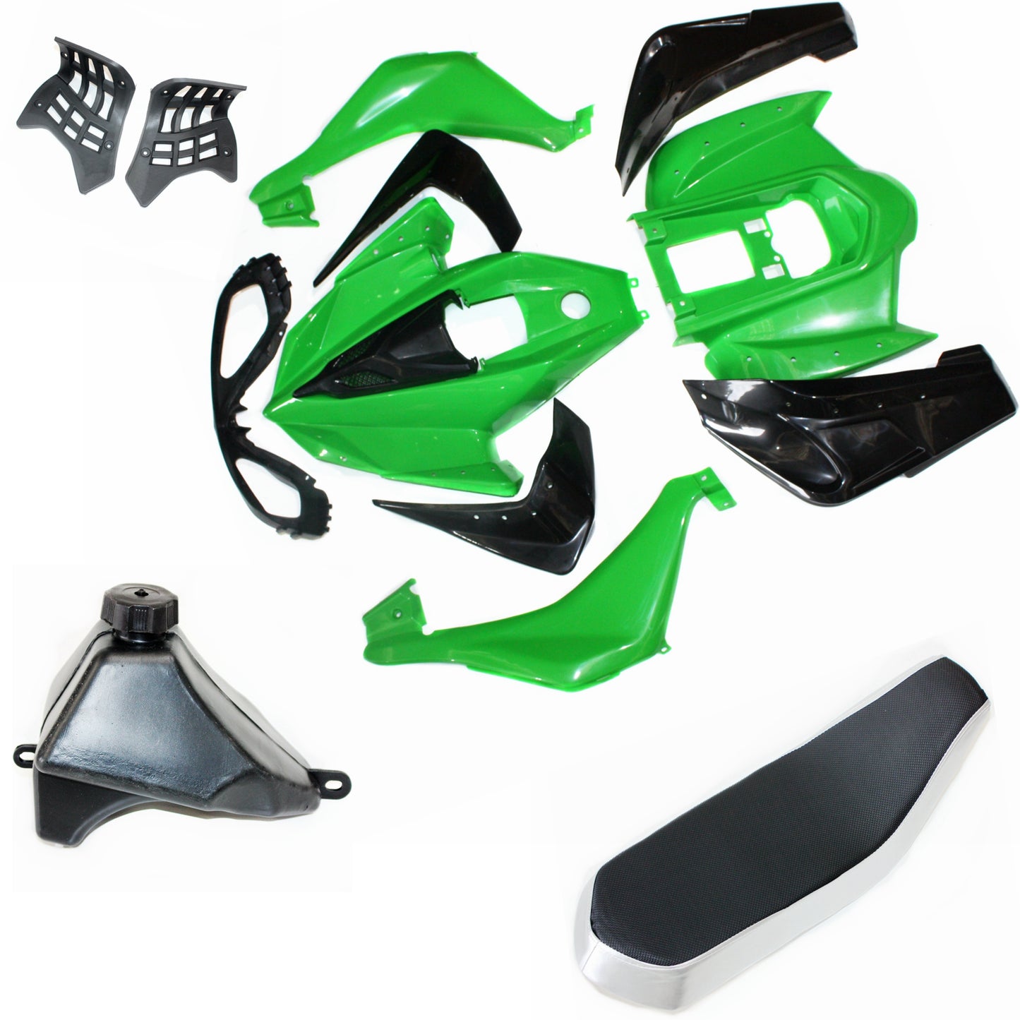 GREEN Plastics Fairing Fenders Kit Seat Fuel Tank 125cc Sport Quad Dirt Bike ATV