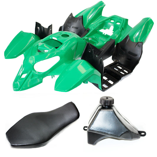 GREEN Plastics Fairing Fender Guards Kit Seat Fuel Tank 125cc Quad Dirt Bike ATV