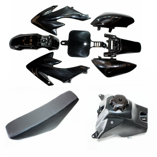 BLACK Fairing Fender Guard + Seat+ Fuel Tank CRF50 110cc 125cc PIT PRO Dirt Bike