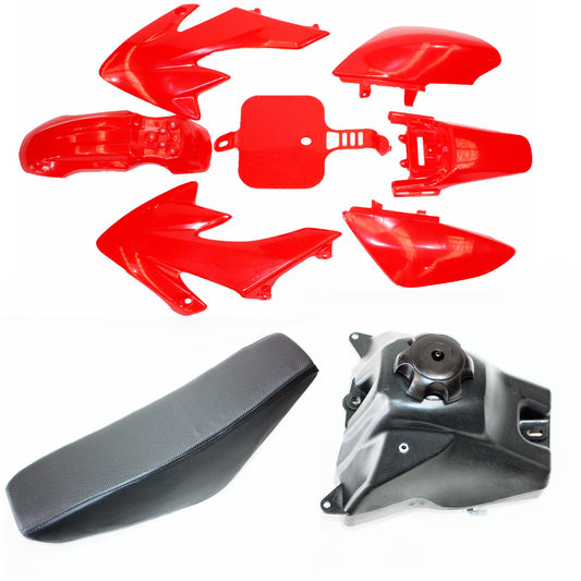 RED Fairing Fender Guard + Seat + Fuel Tank CRF50 110cc 125cc PIT PRO Dirt Bike