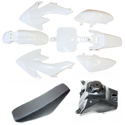 WHITE Fairing Fender Guard+ Seat + Fuel Tank CRF50 110cc 125cc PIT PRO Dirt Bike