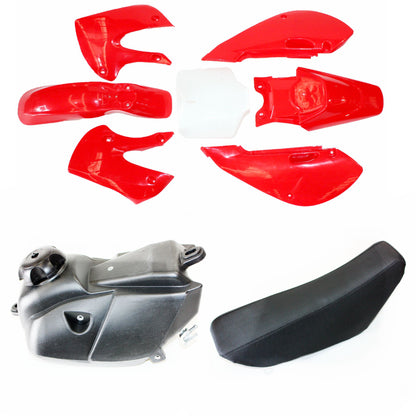 RED KLX110 Plastic Fairing Fender Kit Seat Fuel Tank 125cc PIT Dirt BigFoot Bike