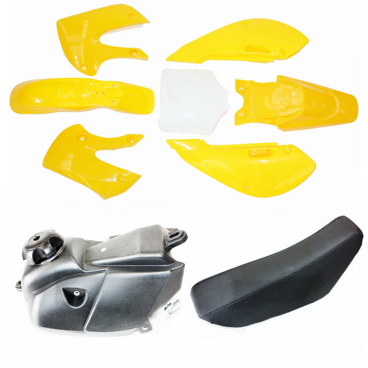 YLW KLX110 Plastic Fairing Fender Kit Seat Fuel Tank 125cc PIT Dirt BigFoot Bike