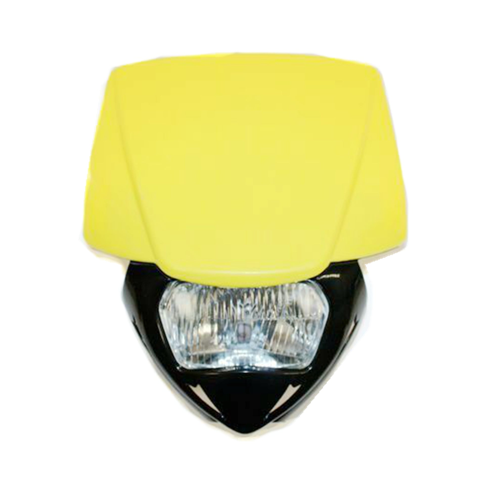 YELLOW BLACK Rec Reg Head Light Lamp + Strip PIT Trail Dirt Motrocycle Motorcross Bike