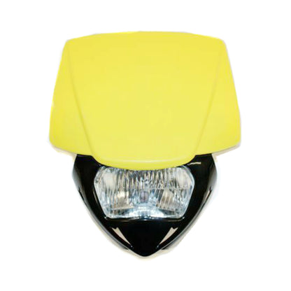 YELLOW BLACK Rec Reg Head Light Lamp + Strip PIT Trail Dirt Motrocycle Motorcross Bike