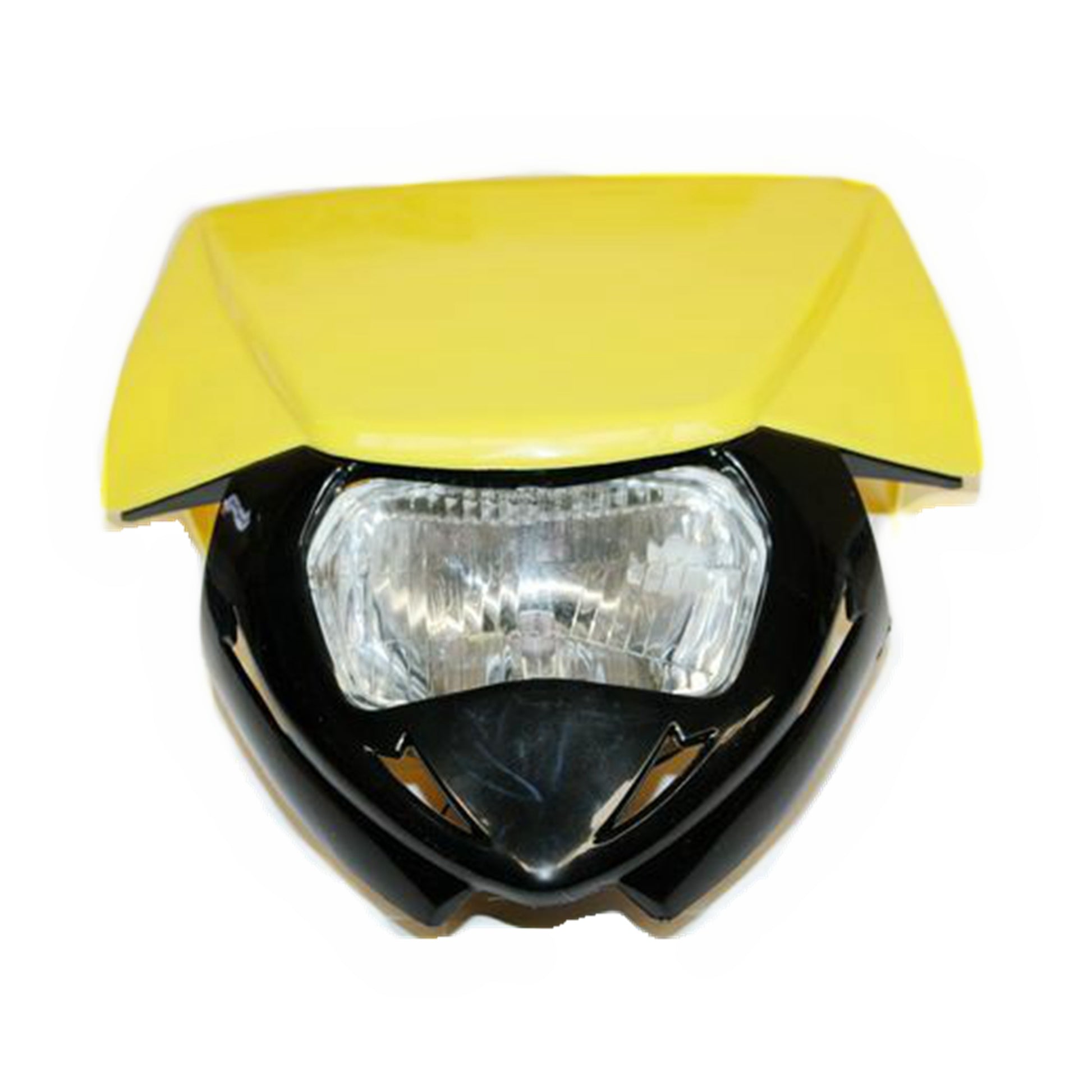 YELLOW BLACK Rec Reg Head Light Lamp + Strip PIT Trail Dirt Motrocycle Motorcross Bike