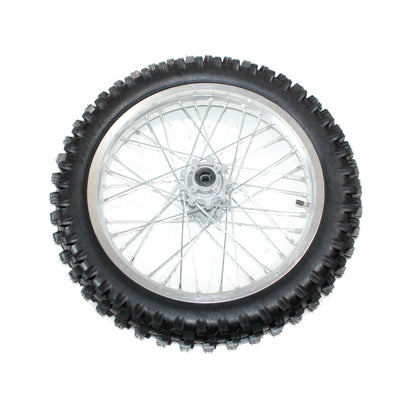 110/90 -18 18&quot; Inch Rear Back Wheel Rim (Sliver) Knobby Tyre Tire PIT PRO Trail Dirt Bike