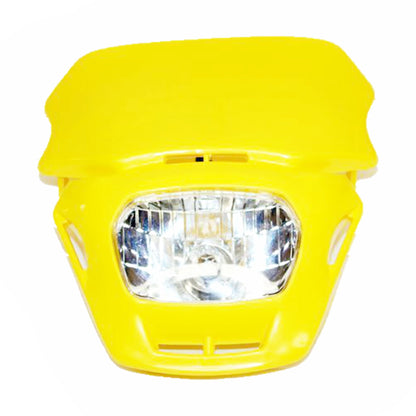 YELLOW Rec Reg Head Light Lamp + Strip PIT Trail Dirt Motrocycle Motorcross Bike