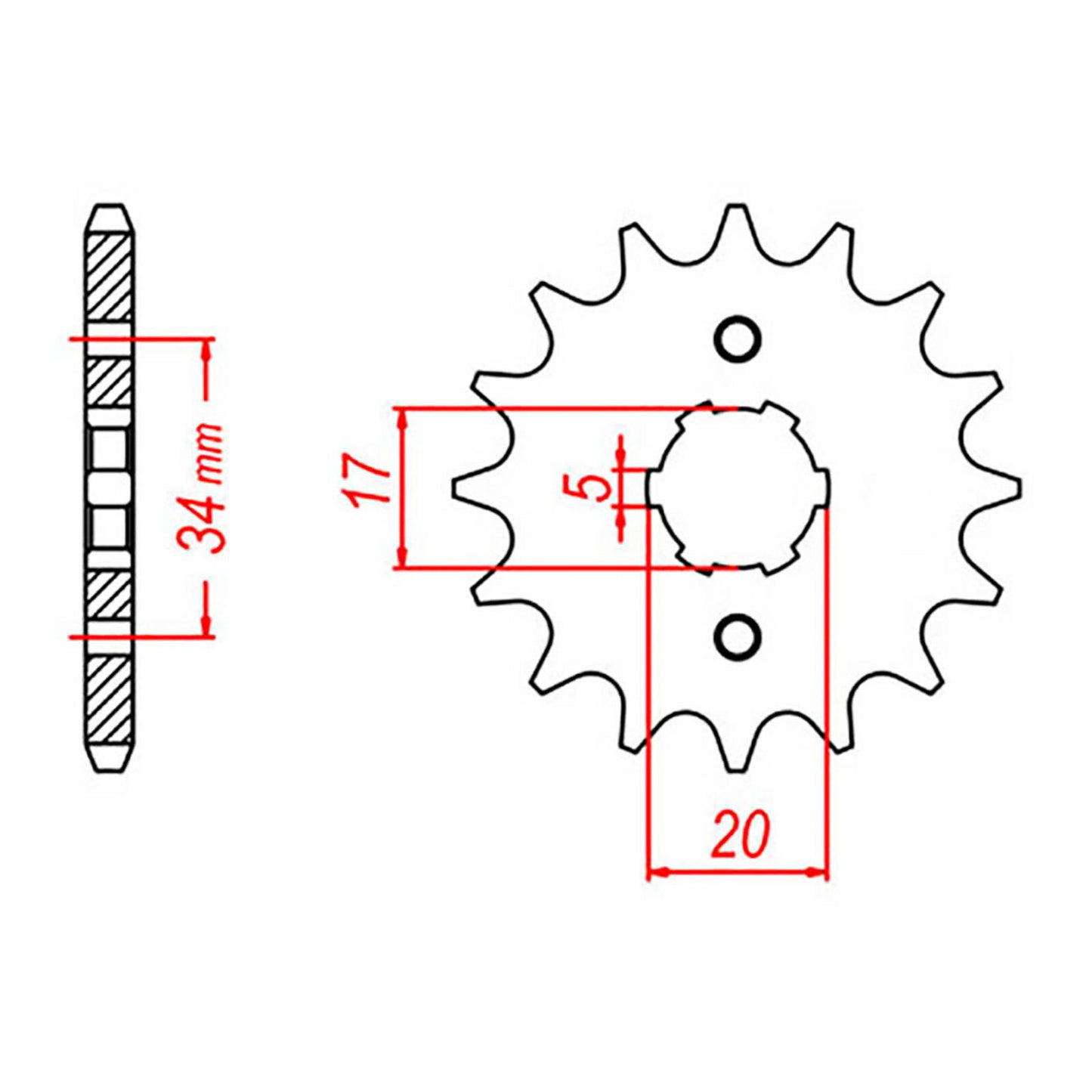 MTX 1264 Steel Front Sprocket #428 (15T) (10-264-15)