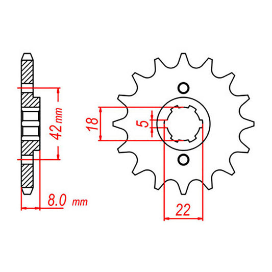 MTX 431 Steel Front Sprocket #520 (13T) (10-30X-13)