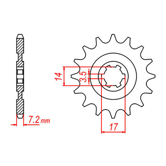 MTX 1501 Steel Front Sprocket #428 (13T) (10-1501-13)