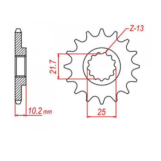 MTX 1503 Steel Front Sprocket #520 (13T) (10-1503-13)