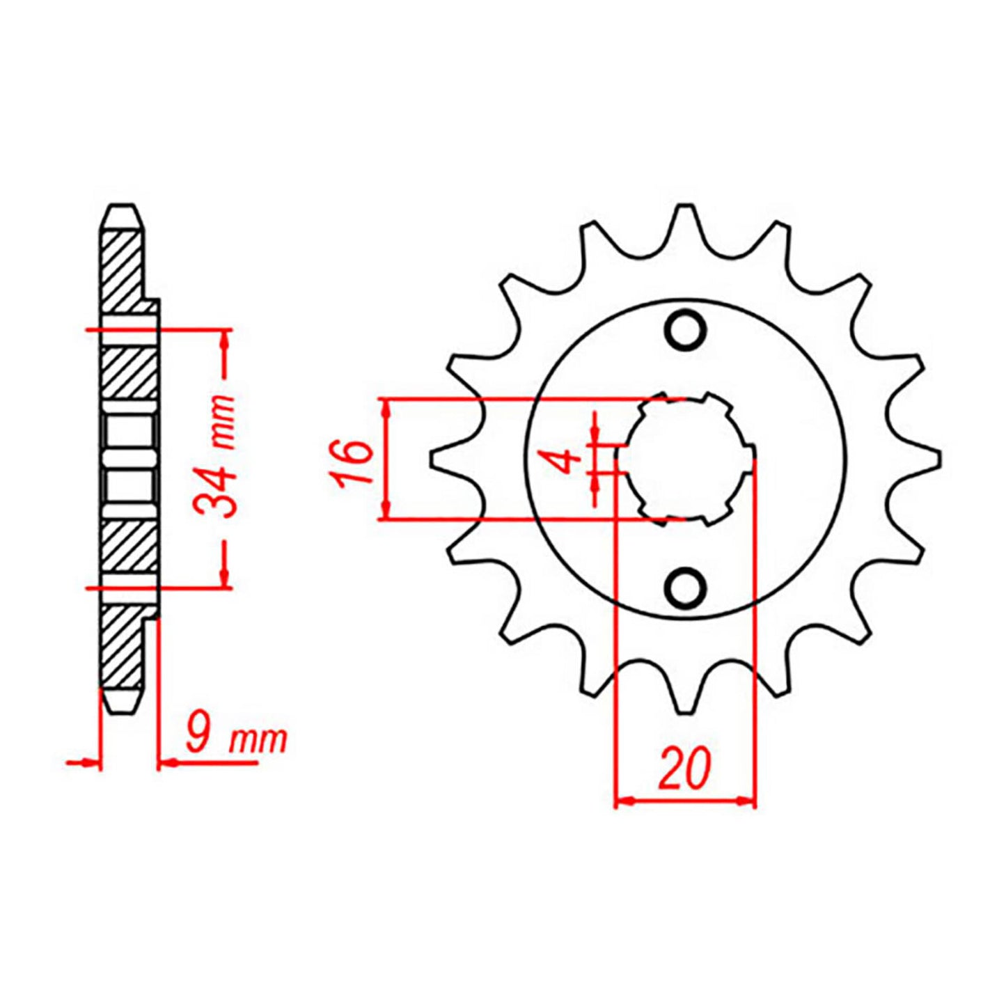 MTX 1554 Steel Front Sprocket #520 (14T) (10-37F-14)