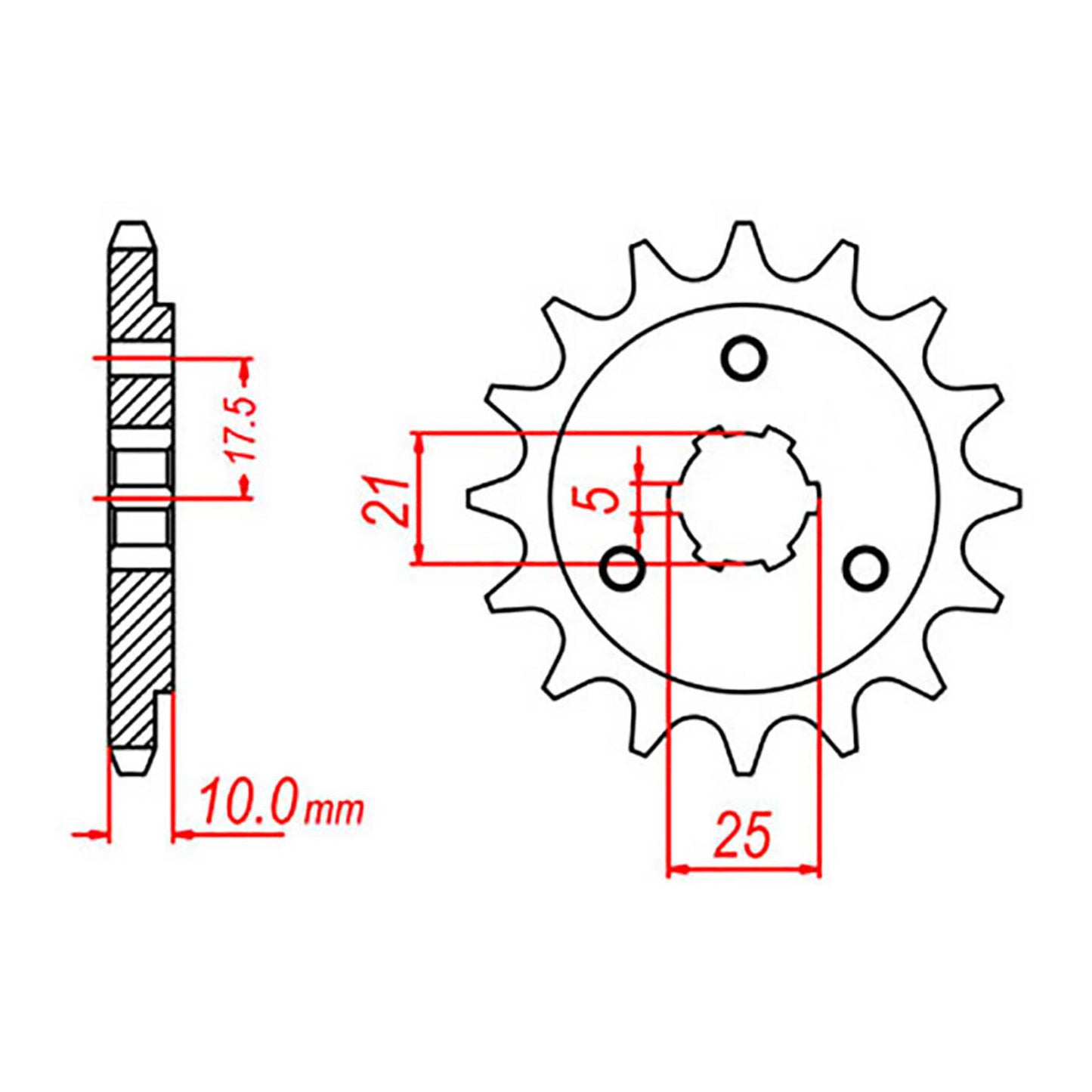 MTX 1448 Steel Front Sprocket #525 (15T) (10-31D-15)