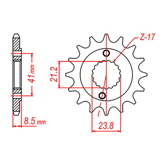 MTX 1322 Steel Front Sprocket #520 (15T) (10-587-15)