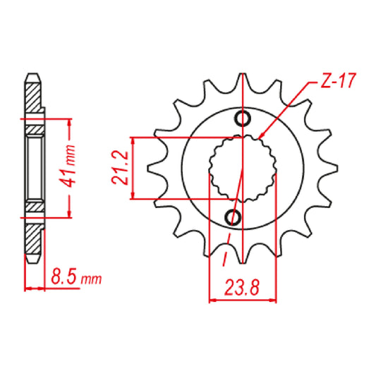 MTX 1322 Steel Front Sprocket #520 (16T) (10-587-16)