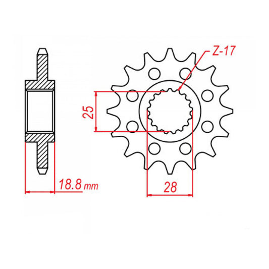 MTX 405 Steel Front Sprocket #525 (20T) (10-BM5-20)