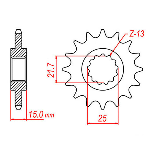 MTX 1182 Steel Front Sprocket #525 (15T) (10-TR3-15)