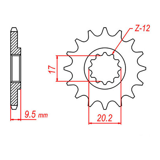 MTX 1907 Steel Front Sprocket #428 (14T) (10-KT5-14)